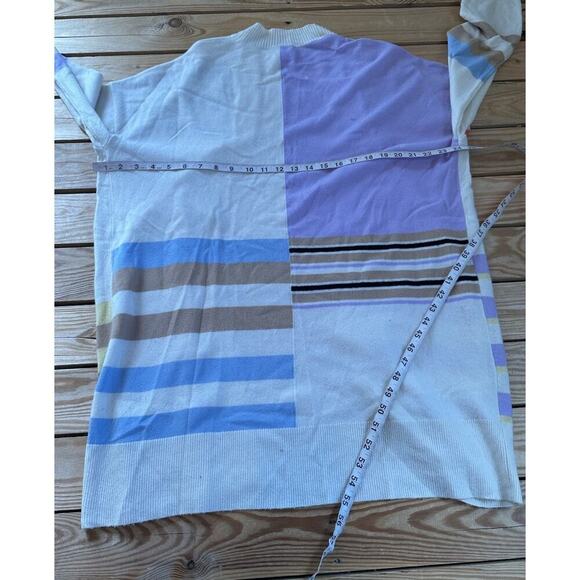 Chinti & Parker Stripe Cardigan Sweater Size Medium Women’s Cream Open Front - Picture 7 of 8